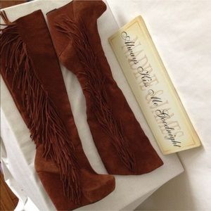 Steve Madden suede fringe knee high boots 8.5M